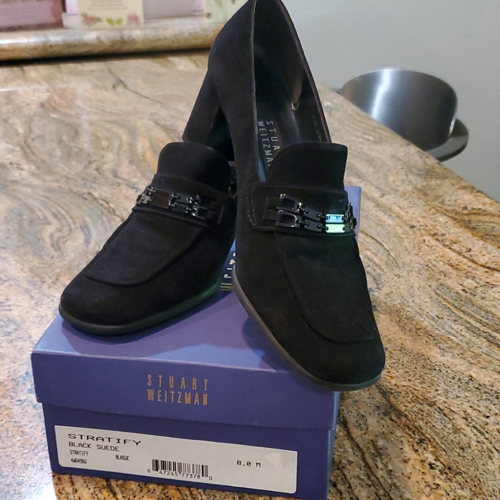 Stuart Weitzman black suede shoes